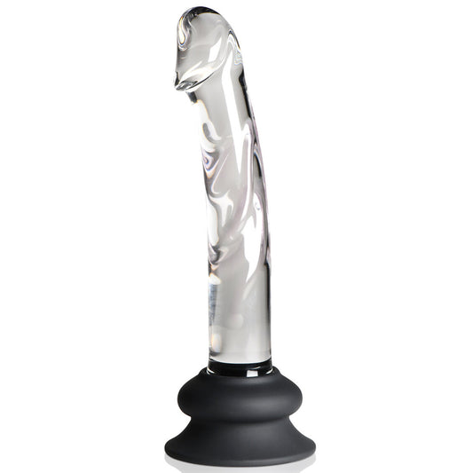 Pleasure Crystals 7" Glass Dildo With Silicone Base