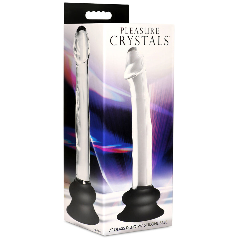 Pleasure Crystals 7" Glass Dildo With Silicone Base