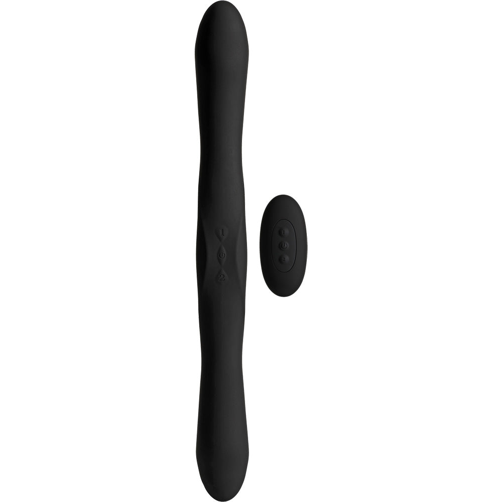 Kink By Doc Johnson Dual-Flex Silicone Vibrator With Wireless Remote Black