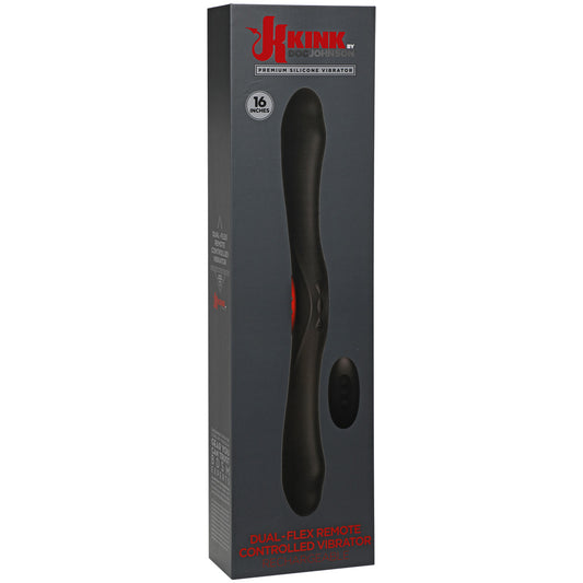 Kink By Doc Johnson Dual-Flex Silicone Vibrator With Wireless Remote Black