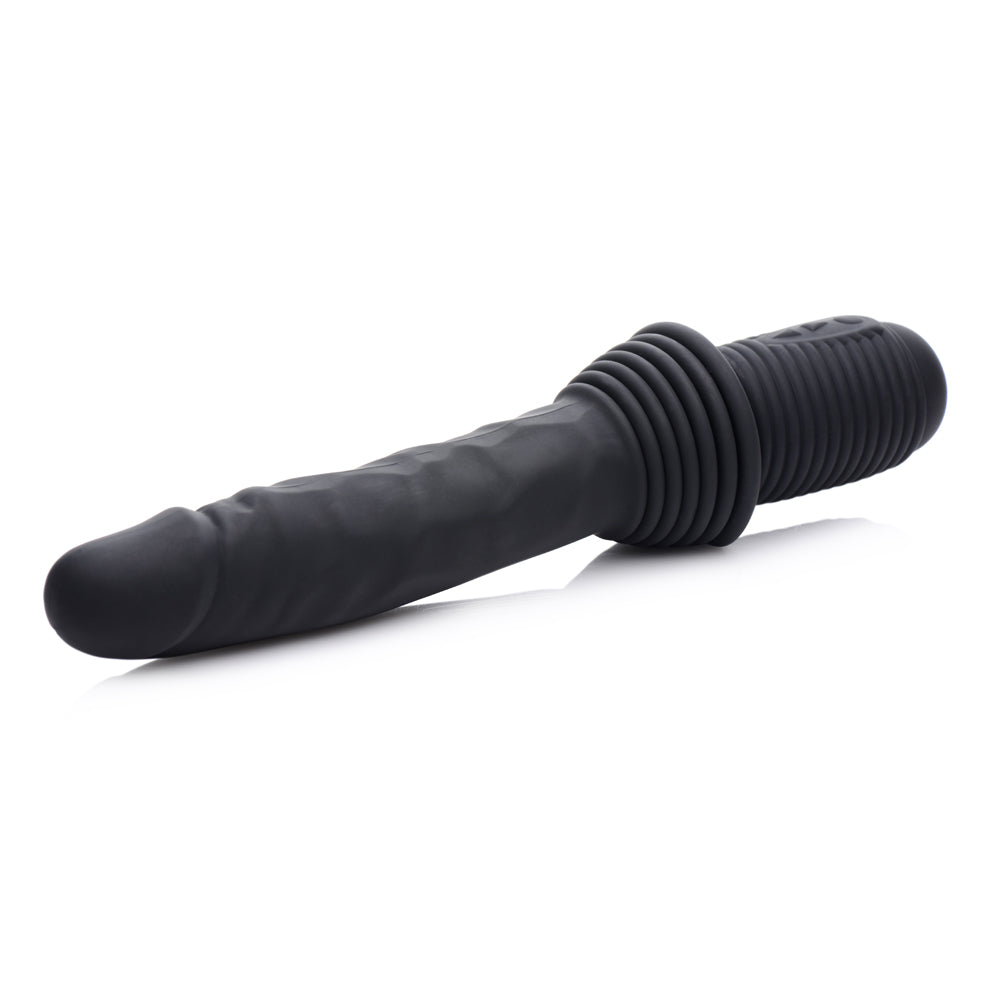 Master Series 10X Thrust Master Vibrating And Thrusting Dildo With Handle