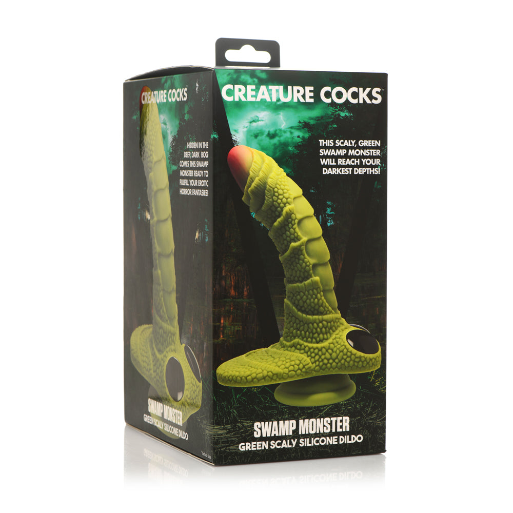 Creature Cocks Swamp Monster Green Scaly Silicone Dildo