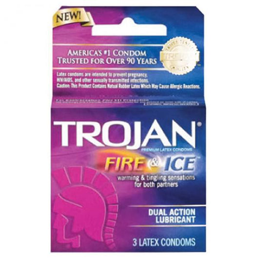 Trojan Fire & Ice Lubricated Latex Condoms