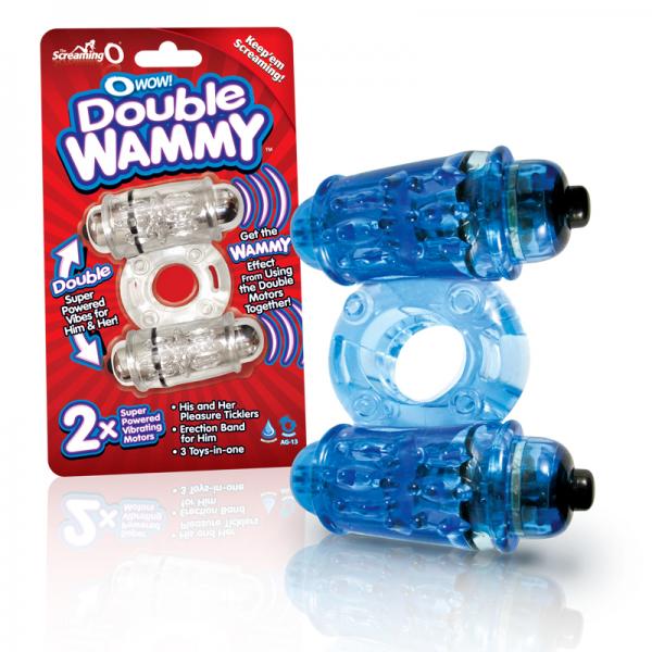 O Wow Double Wammy Blue Vibrating Ring