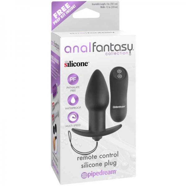 Anal Fantasy Remote Control Silicone Plug Black