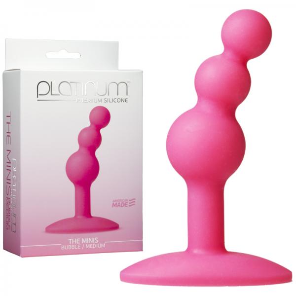 Platinum Premium Silicone The Minis Bubble Medium Pink Plug