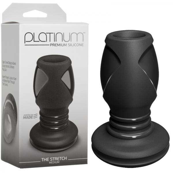 Platinum Silicone The Stretch Silicone Anal Plug Medium - Black