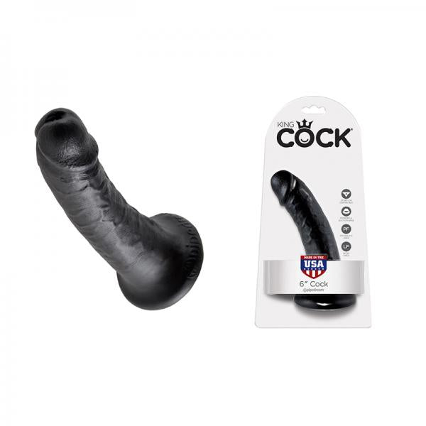 King Cock 6 Inches Cock Black