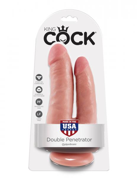 King Cock Double Penetrator Dildo Beige