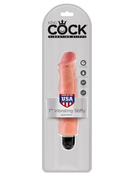 King Cock 7 inches Vibrating Stiffy Beige