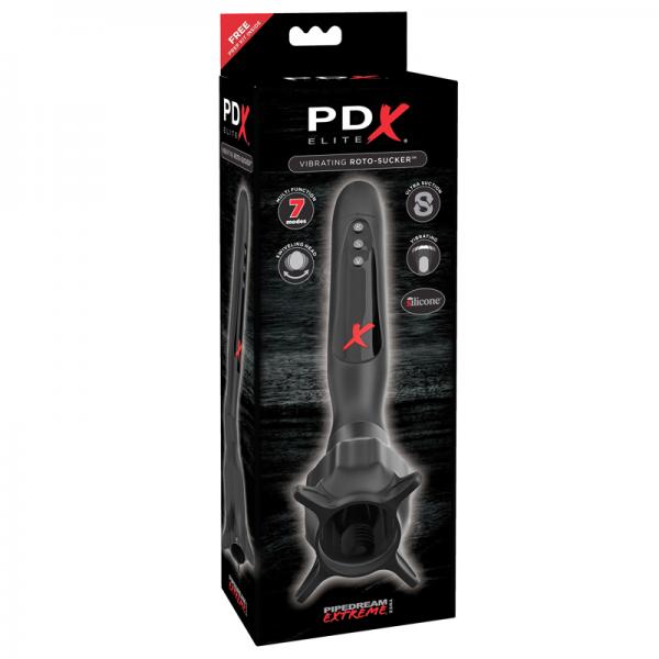 PDX Elite Vibrating Roto-Sucker Black