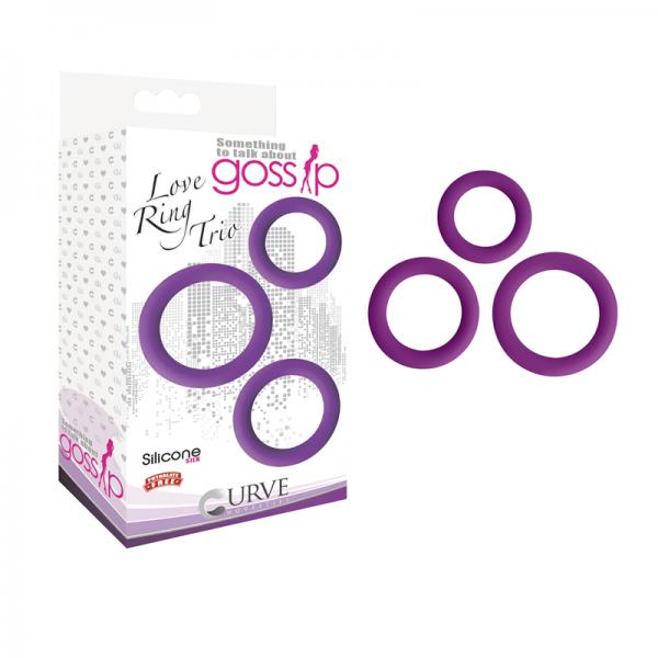 Gossip Love Ring Trio Silicone Violet