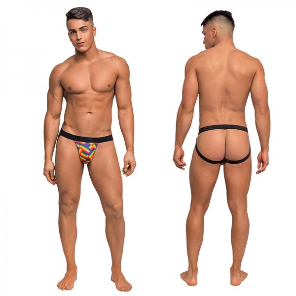 Pride Fest Contoured Pouch Jock Strap Rainbow S/M