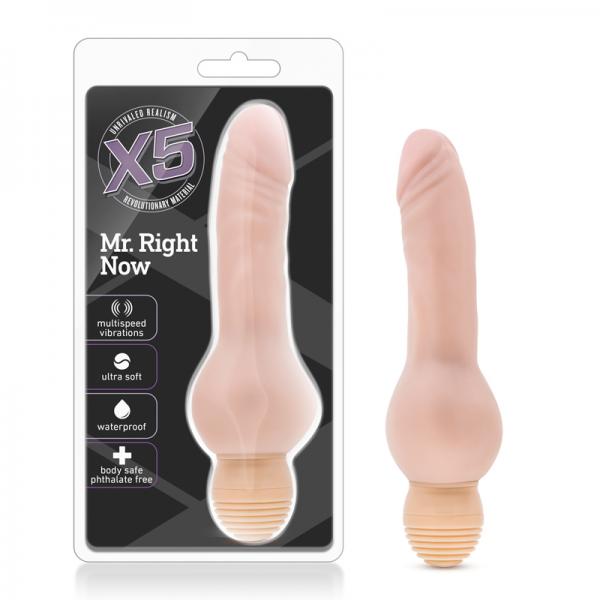 X5 Plus Mr Right Now Vibrating Dildo Beige