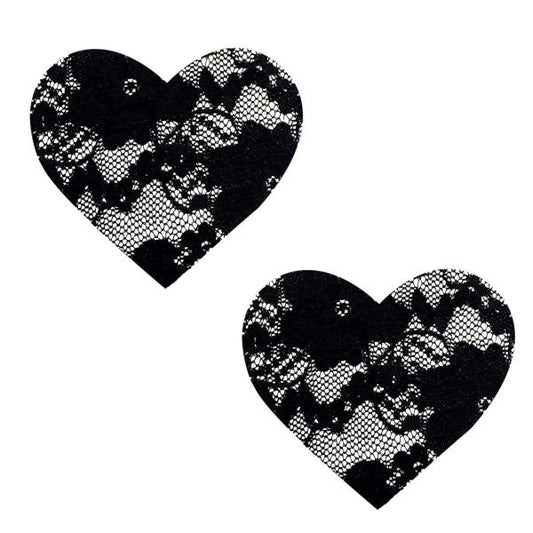 Neva Nude Pasty Heart Lace Black