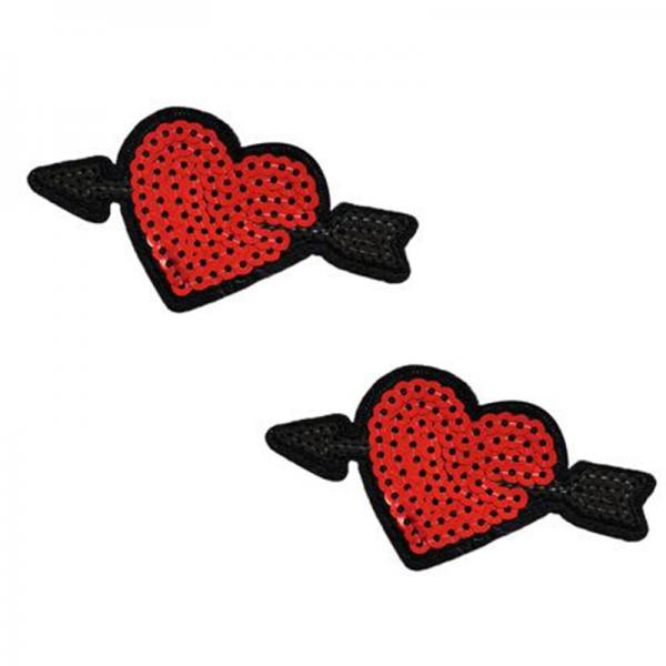 Neva Nude Reusable Pasty Hearts Sequins Pasties