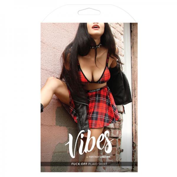 Vibes Fuck Off Plaid Skirt Lxl