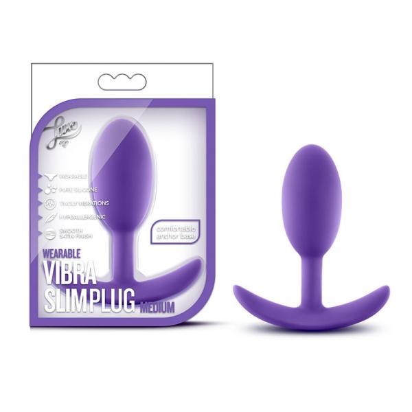 Luxe - Wearable Vibra Slim Plug - Medium - Purple