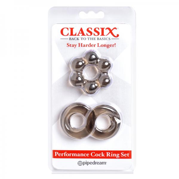 Classix Performance Cock Ring Set,smoke