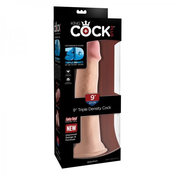 King Cock Triple Density 9 inches Cock, Balls Beige